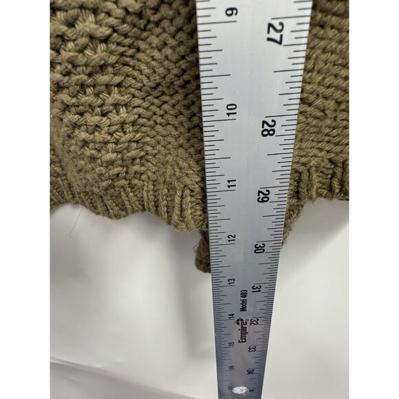 Anthropologie Angel Of The‎ North Olive Green Cardigan Open Chunky Knit Size M - Picture 6 of 6